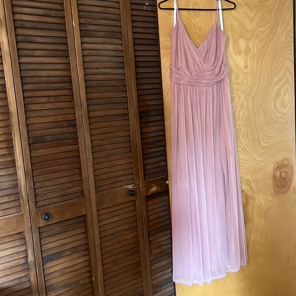 David’s bridal blush bridesmaid dress